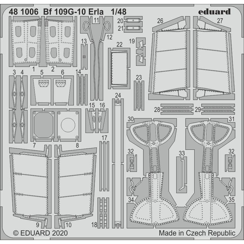 1/48 Bf 109G-10 Erla Photo-Etched Parts (for Eduard)
