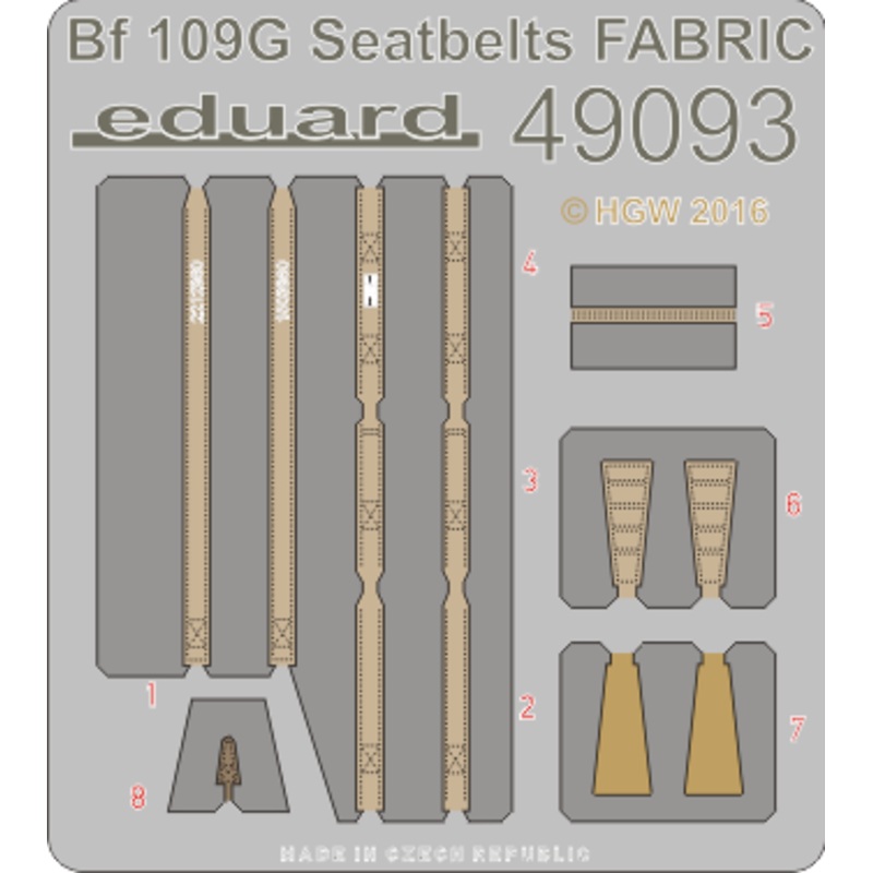 1/48 Bf 109G Fabric Seatbelts (for Eduard)