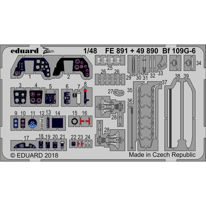 1/48 Bf109G-6 Zoom Photo-Etched Parts (for Tamiya)