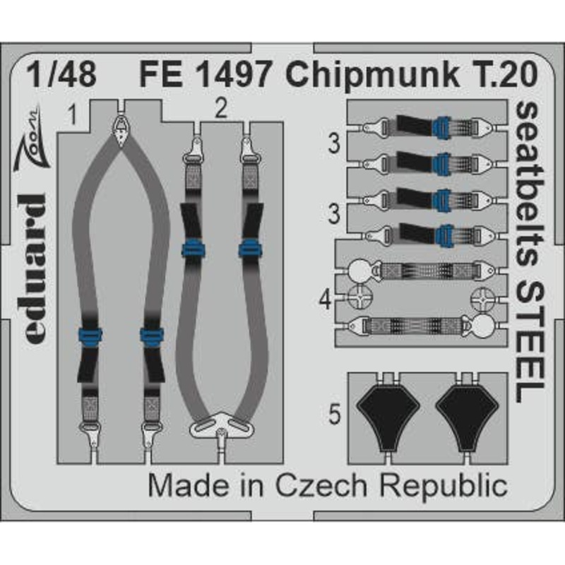 1/48 Chipmunk T.20 seatbelts STEEL