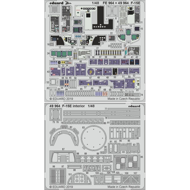 1/48 F-15E Interior Photo-Etched Parts (for Great Wall Hobby)