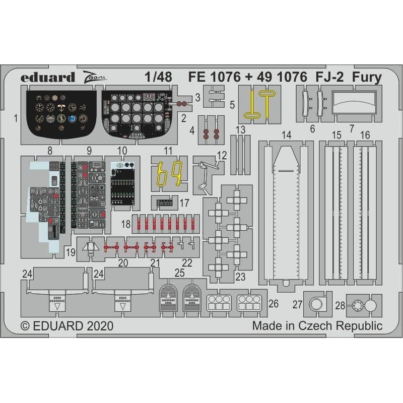 1/48 FJ-2 Fury Zoom Photo-Etched Parts (for Kitty Hawk)