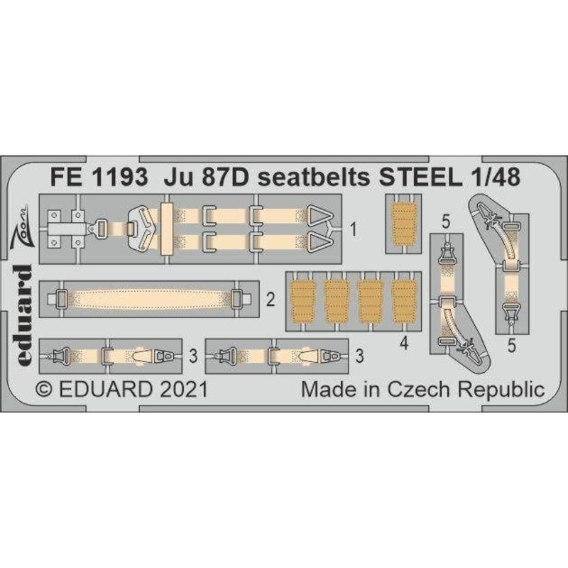 1/48 Ju 87D seatbelts STEEL for Hasegawa