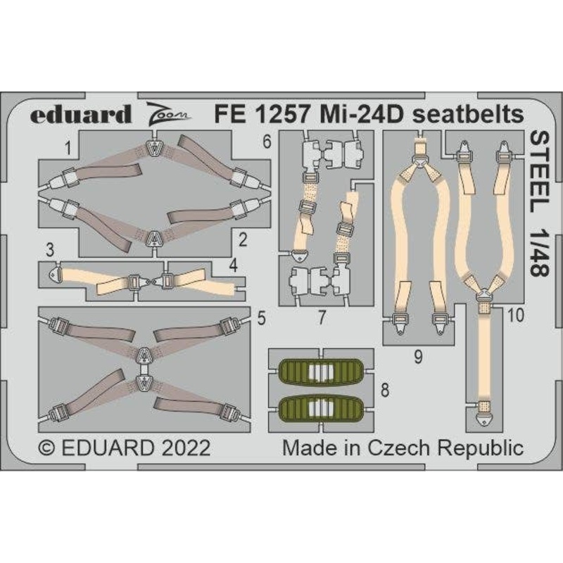1/48 Mi-24D seatbelts STEEL (for Trumpeter)