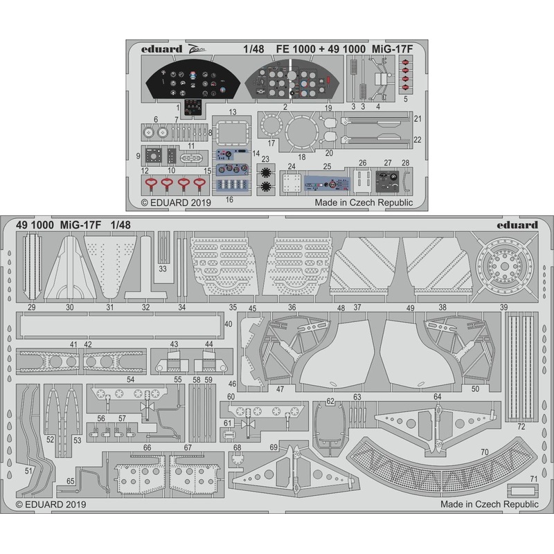 1/48 MiG-17F Photo-Etched Parts (for Hobby Boss)
