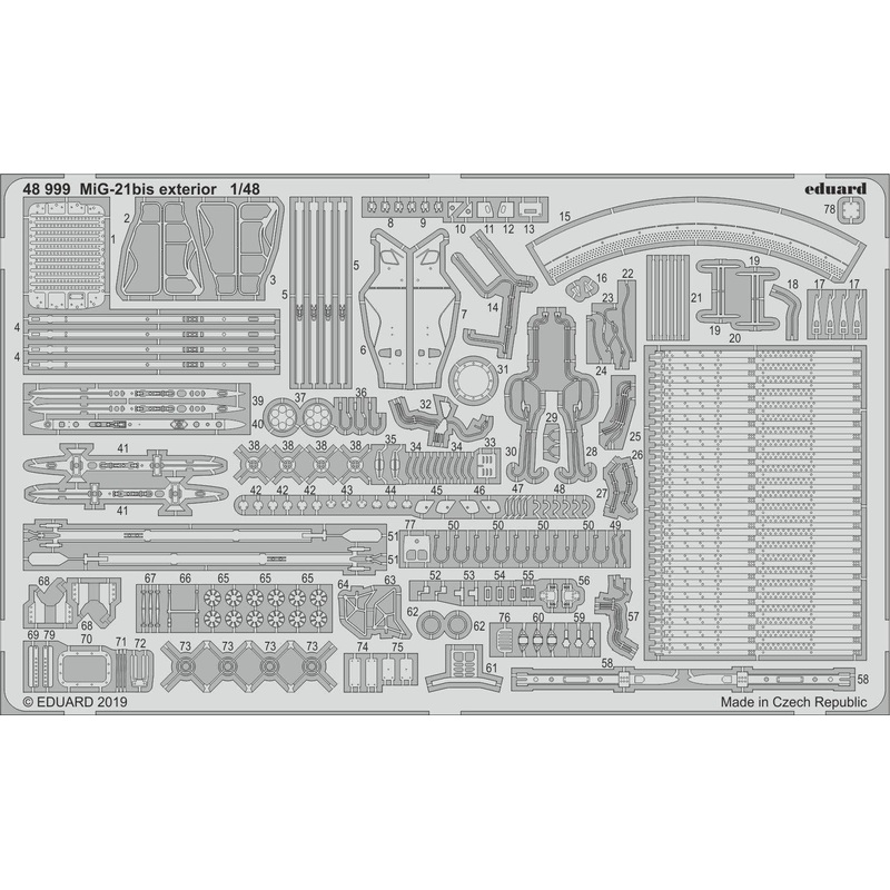 1/48 MiG-21bis Exterior Photo-Etched Parts (for Eduard)