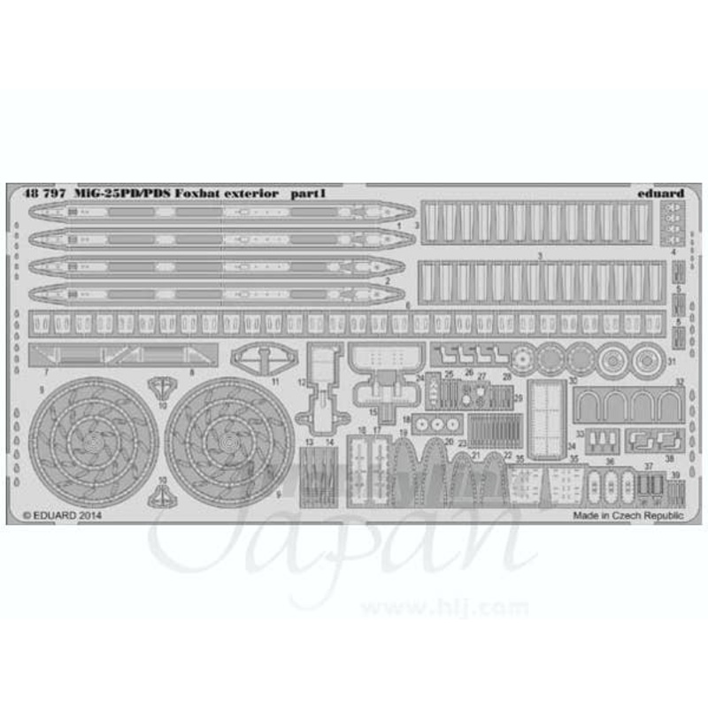 1/48 MiG-25PD/PDS Exterior Parts Set (for Kitty Hawk)