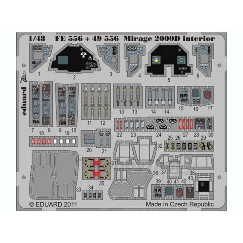 1/48 Mirage 2000D Interior Self-Adhesive (for Kinetic)