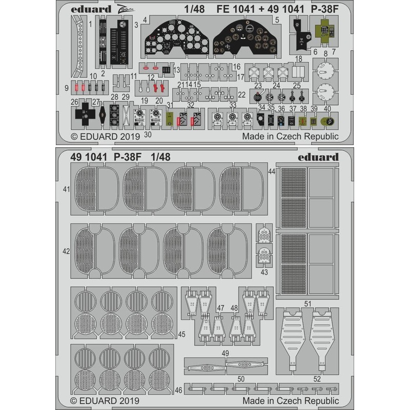 1/48 P-38F Photo-Etched Parts (for Tamiya)
