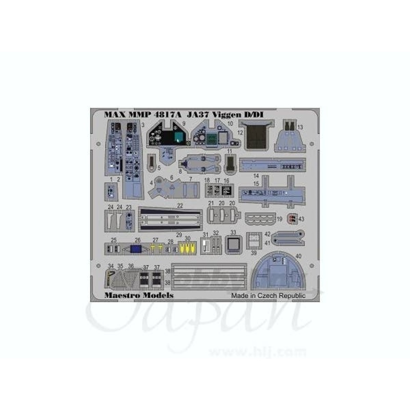 1/48 SAAB JA37 Viggen D/DI Cockpit Detail Set (Tarangus)
