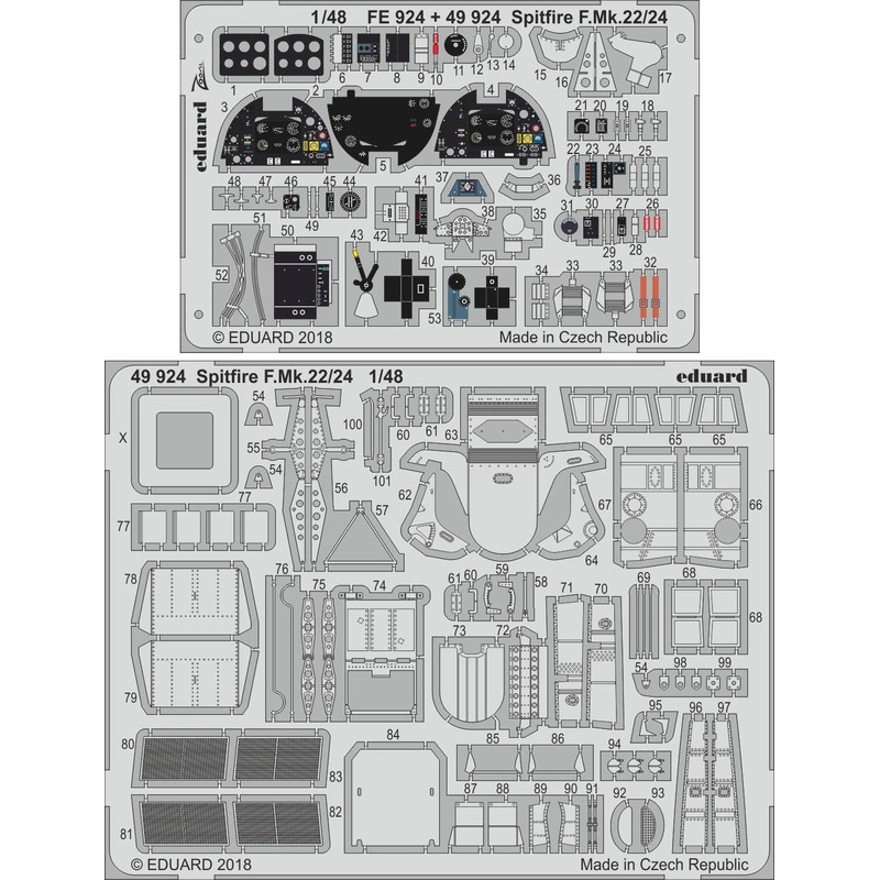 1/48 Spitfire F.Mk.22/24 Photo-Etched Parts (for Airfix)