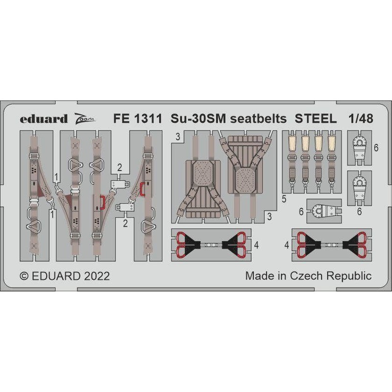 1/48 Su-30SM seatbelts STEEL Zoom set (for GREAT WALL HOBY)