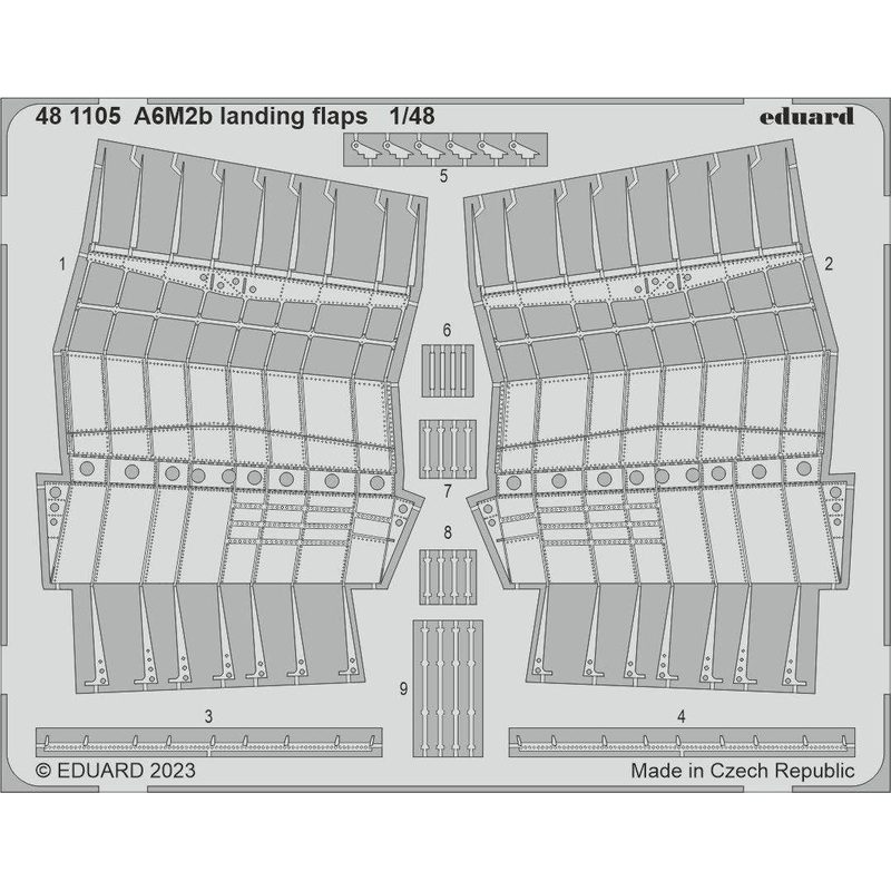 1/48 A6M2b Landing Flaps Photo Etched Parts
