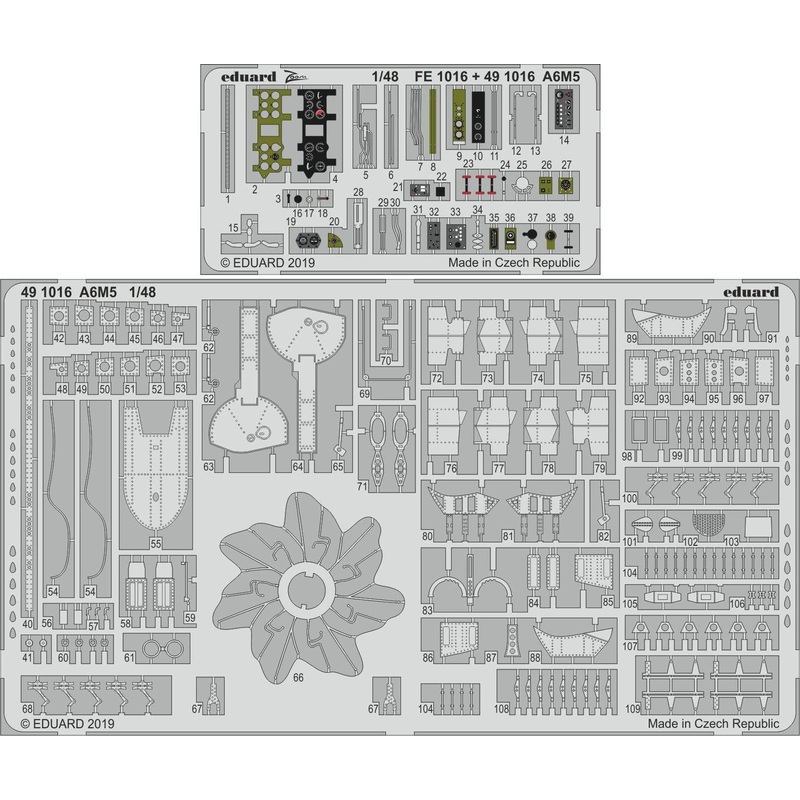 1/48 A6M5 Photo-Etched Parts (for Tamiya)