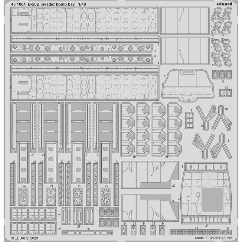 1/48 B-26B Invader Bomb Bay Photo-Etched Parts (for ICM)