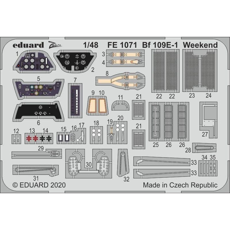 1/48 Bf 109E-1 Weekend Zoom Photo-Etched Parts (for Eduard)