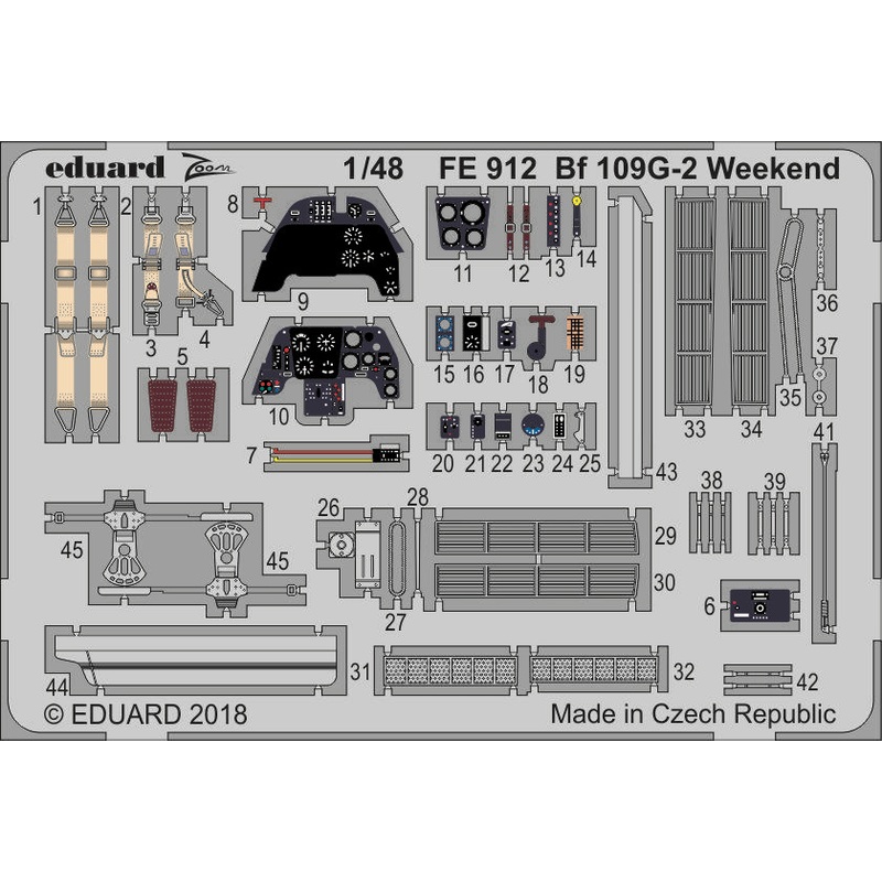 1/48 Bf 109G-2 Weekend Zoom Photo-Etched Parts (for Eduard)
