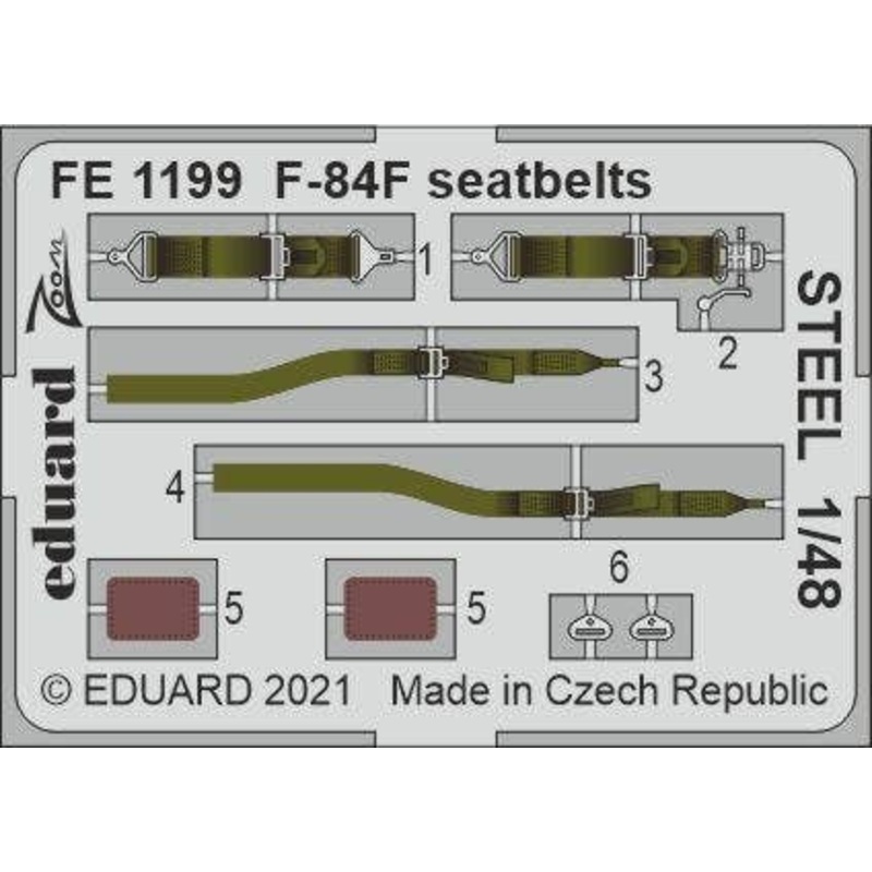 1/48 F-84F seatbelts STEEL for Kinetic