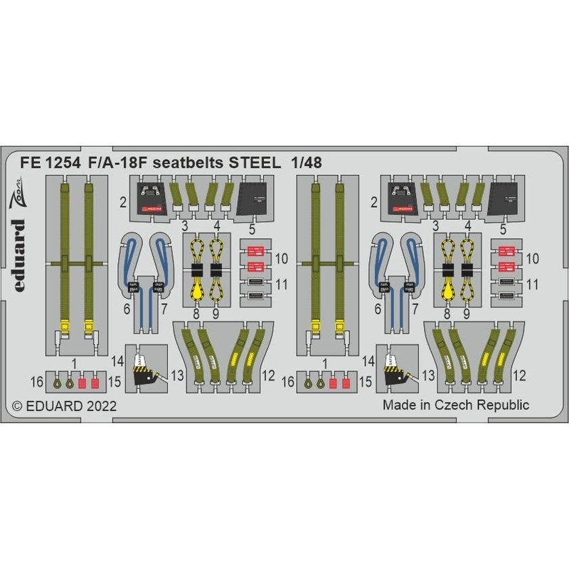 1/48 F/A-18F seatbelts STEEL (for Meng)