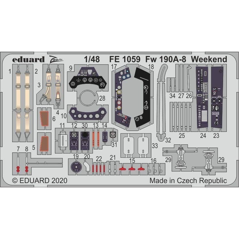1/48 Fw 190A-8 Zoom Photo-Etched Parts (for Eduard)