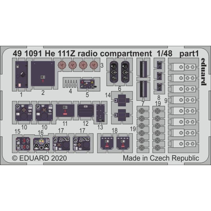 1/48 He 111Z Radio Compartment Photo-Etched Parts