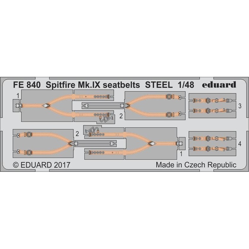 1/48 Spitfire Mk.IX Seatbelts STEEL for Eduard