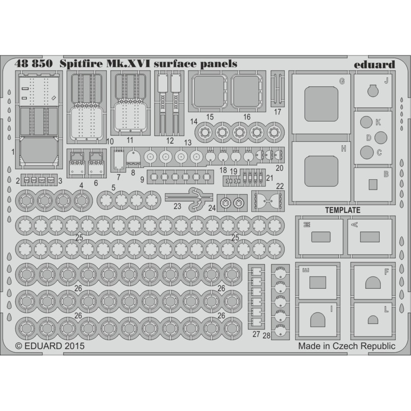 1/48 Spitfire Mk.XVI Surface Panels (for Eduard)