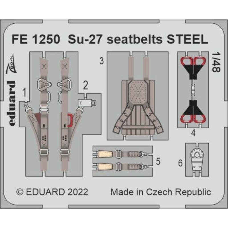 1/48 Su-27 seatbelts STEEL (for Great Wall Hobby)