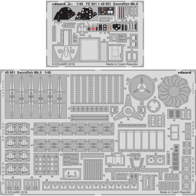 1/48 Swordfish Mk.II Photo-Etched Parts (for Tamiya)