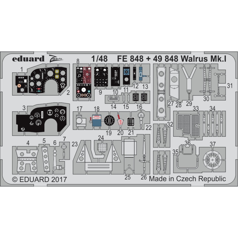 1/48 Walrus Mk.I Zoom Photo-Etched Parts (for Airfix)