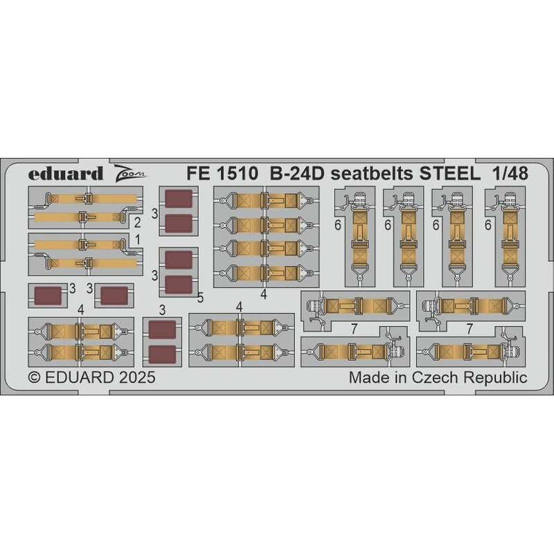 1/48 B-24D seatbelts STEEL