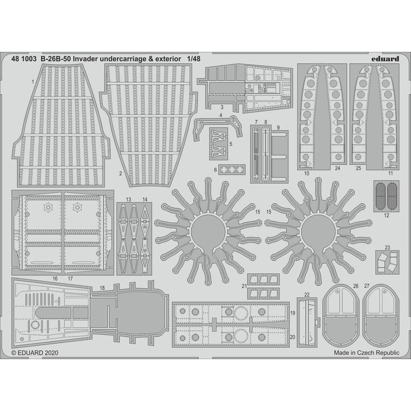 1/48 B-26B-50 Invader Undercarriage & Exterior Photo-Etched Parts (for ICM)