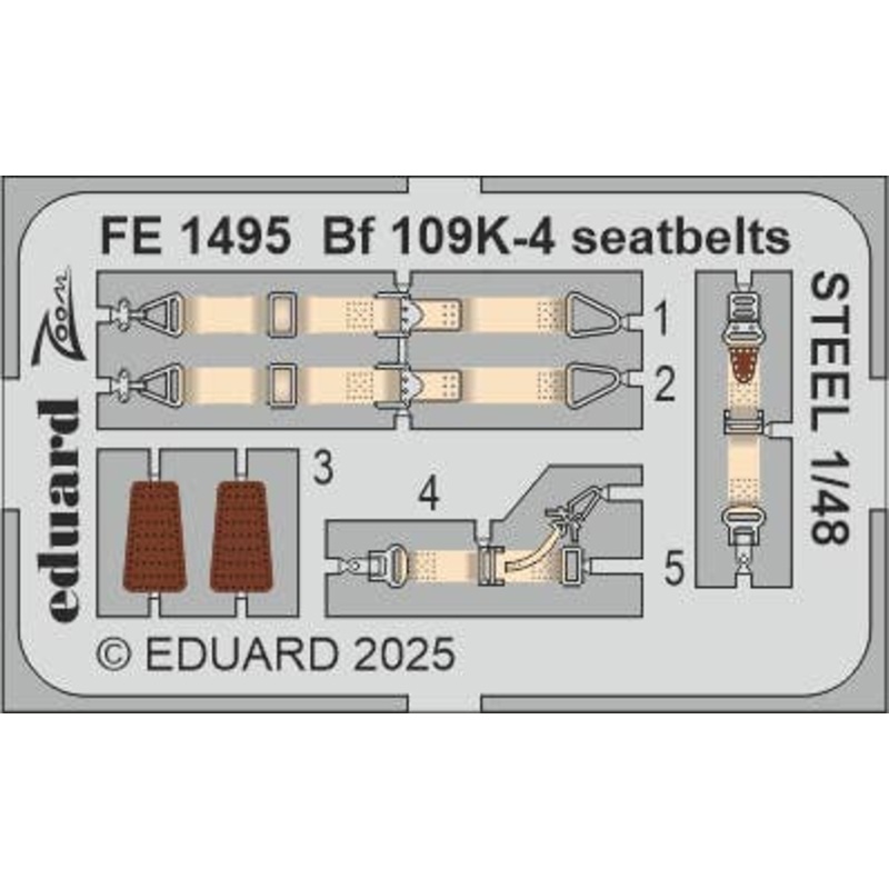 1/48 Bf 109K-4 seatbelts STEEL