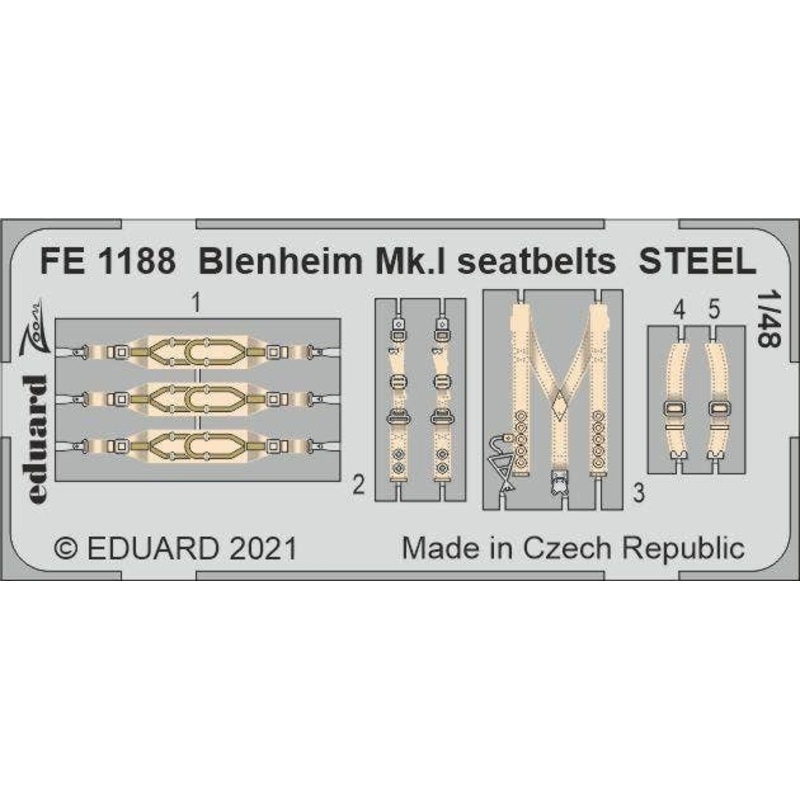 1/48 Blenheim Mk.I seatbelts STEEL (for AIRFIX)