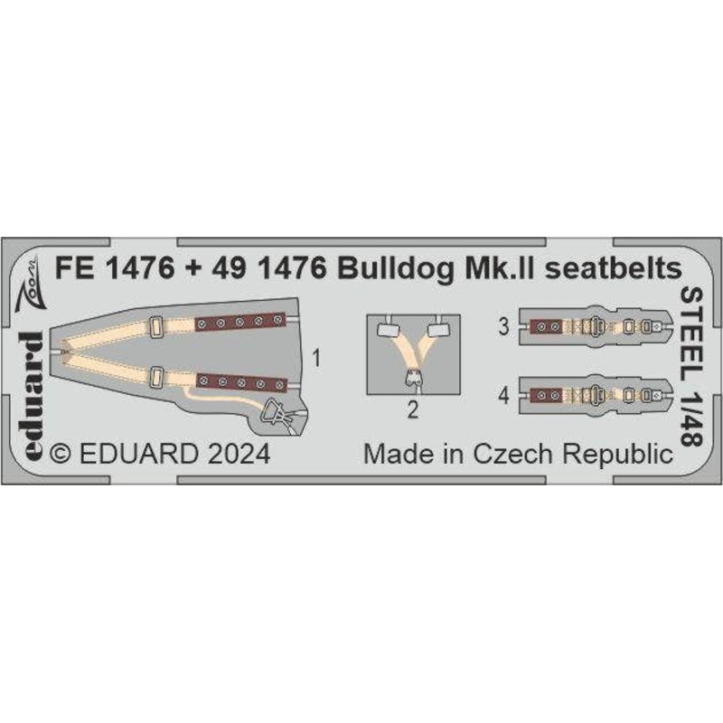 1/48 Bulldog Mk.II seatbelts STEEL