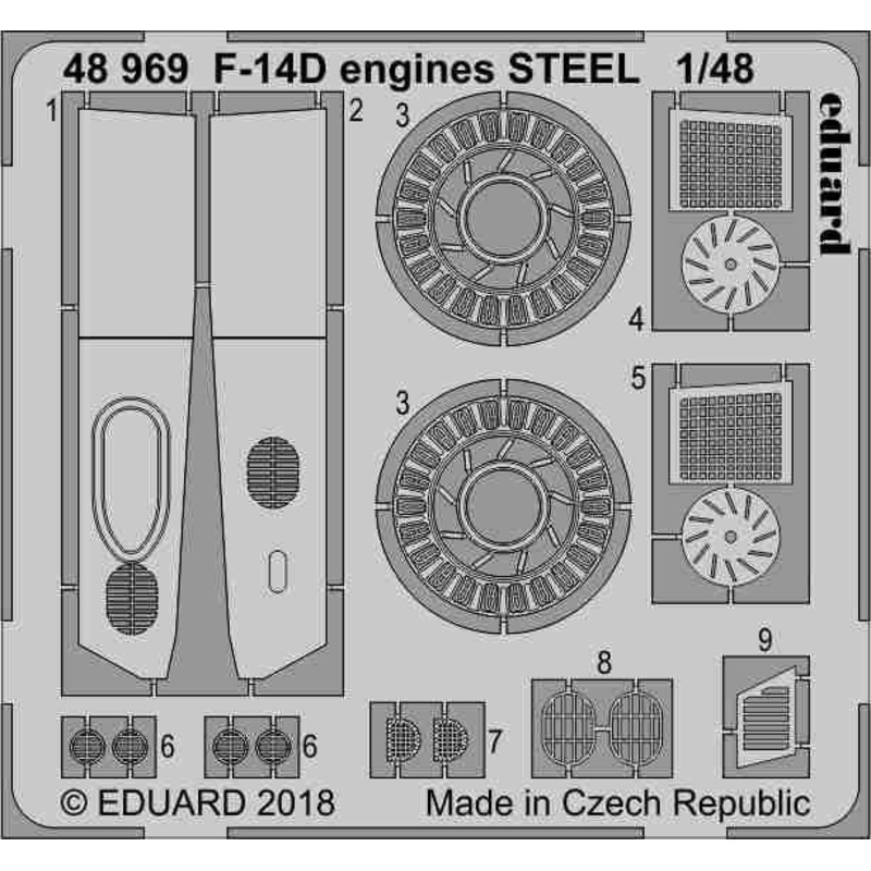 1/48 F-14D Engines Steel (for Tamiya)