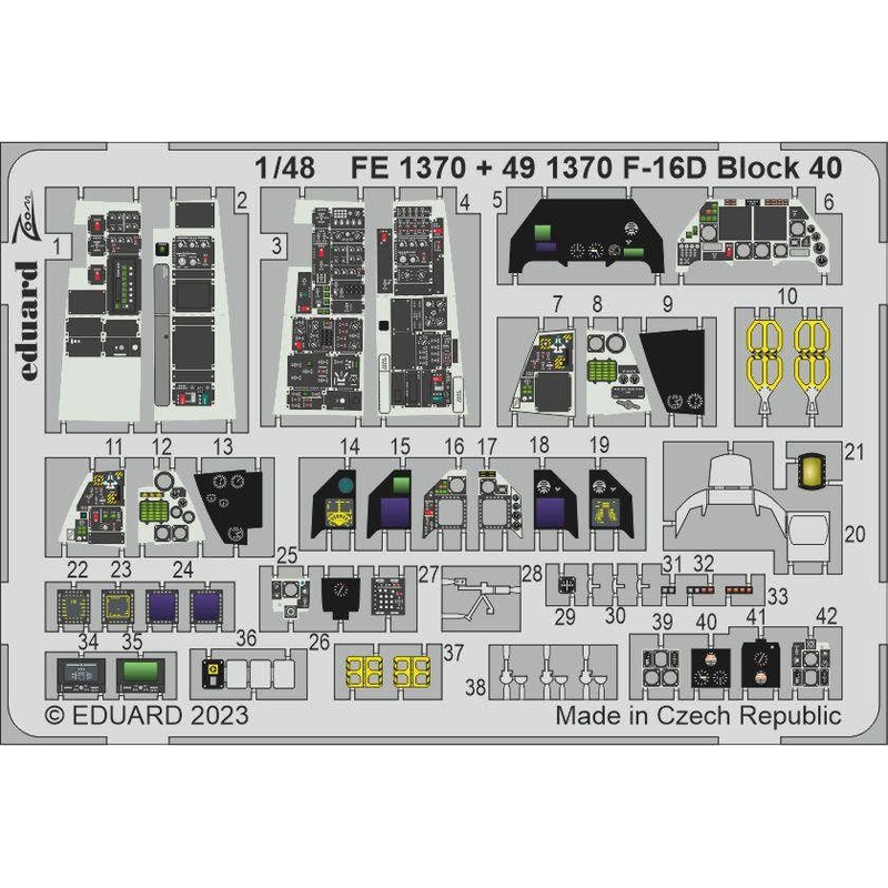 1/48 F-16D Block 40 Photo etched (for Kinetic)