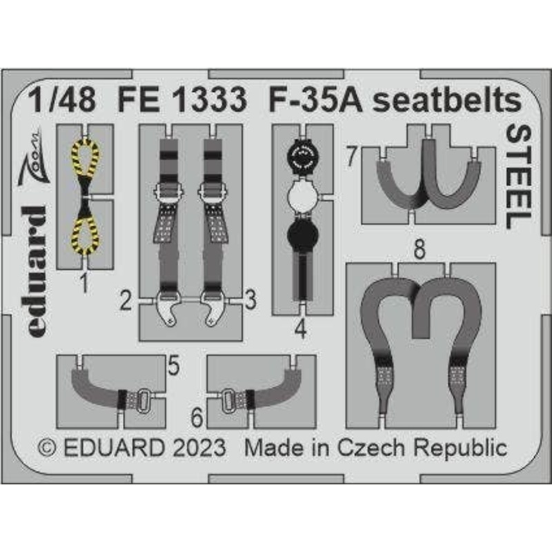 1/48 F-35A seatbelts STEEL for Tamiya
