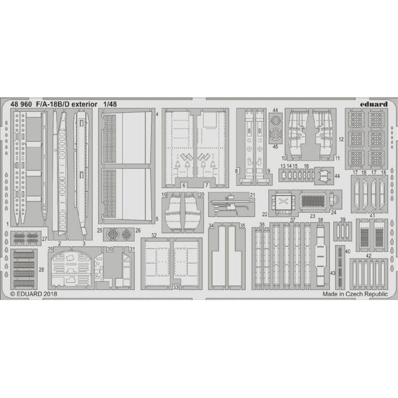 1/48 F/A-18B/D Exterior Photo-Etched Parts (for Kinetic)
