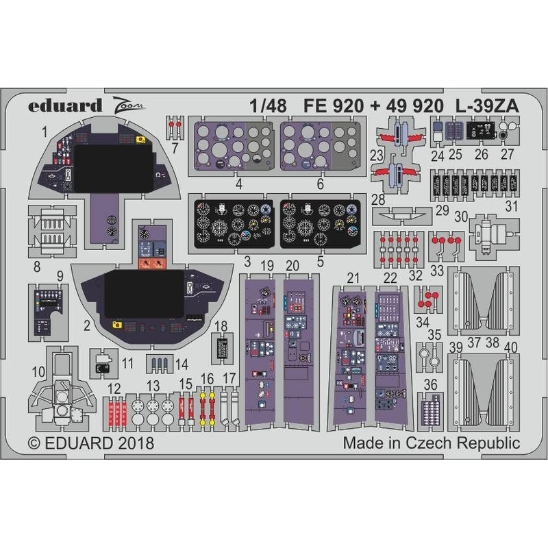 1/48 L-39ZA Zoom Photo-Etched Parts (for Trumpeter)