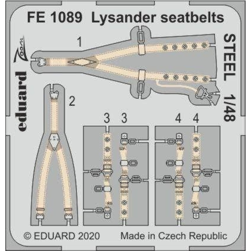 1/48 Lysander Seatbelts Steel (for Eduard)