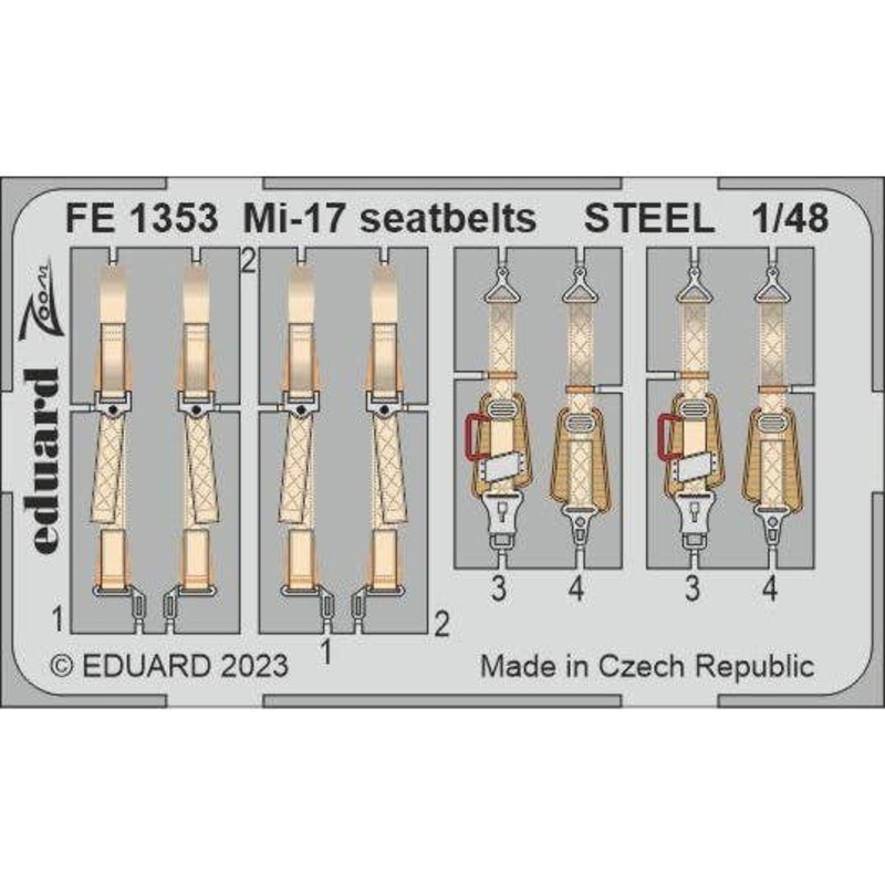1/48 Mi-17 Seatbelts STEEL Zoom Photo Etched Parts