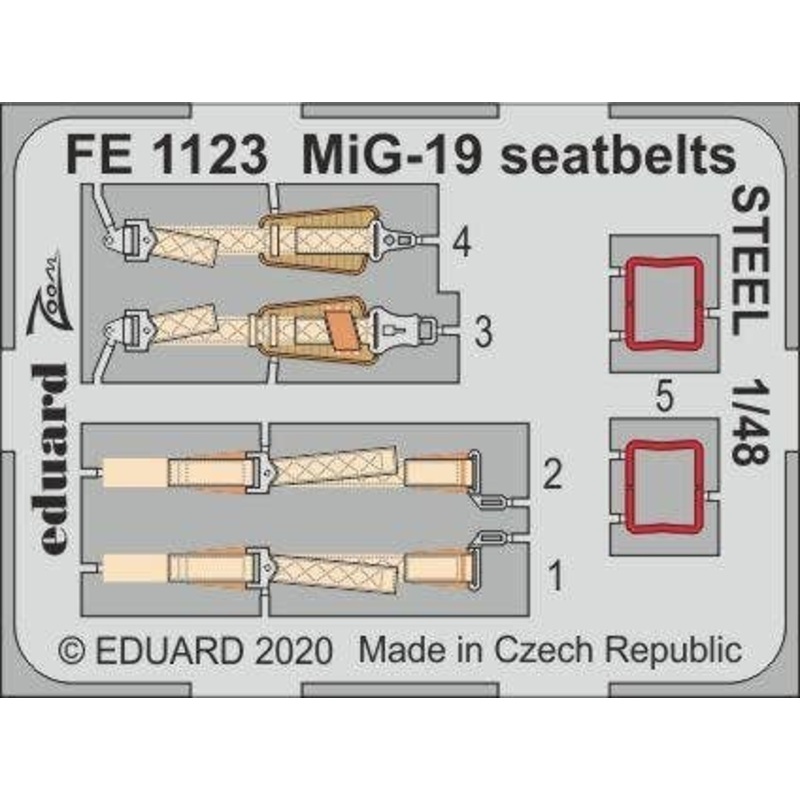 1/48 MiG-19 Seatbelts Steel (for Eduard/Trumpeter)