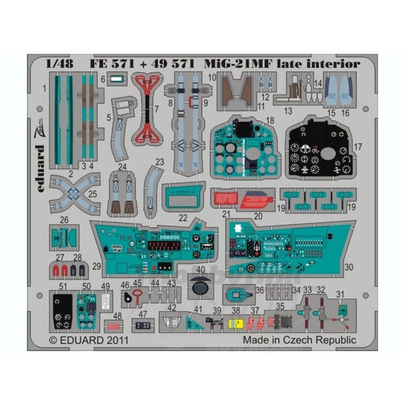 1/48 MiG-21MF Late Interior Self-Adhesive (for Eduard)