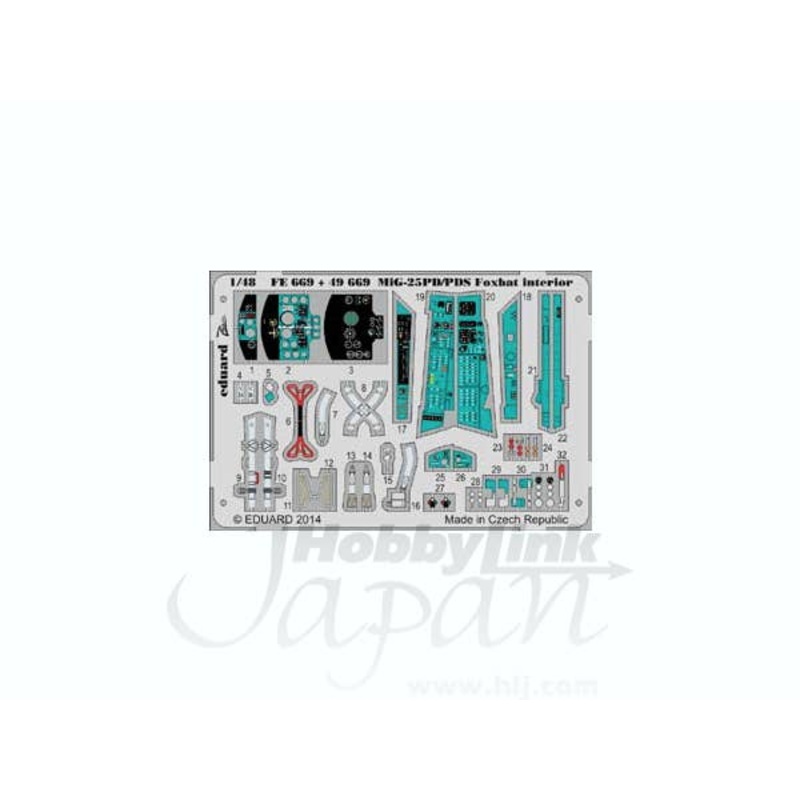 1/48 MiG-25PD/PDS Interior Parts Set (for Kitty Howk)