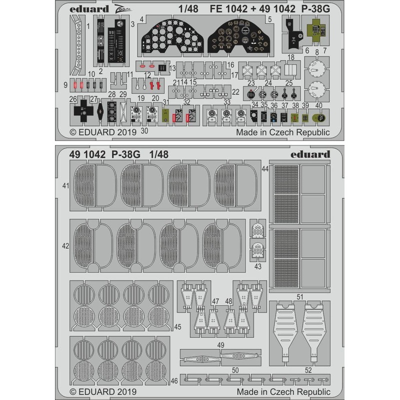 1/48 P-38G Photo-Etched Parts (for Tamiya)