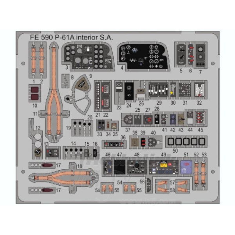 1/48 P-61A Interior Self-Adhesive (for Great Wall Hobby)