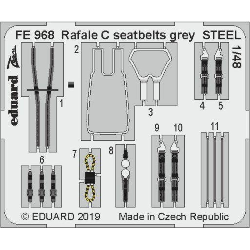 1/48 Rafale C Seatbelts Grey Steel (for Revell)
