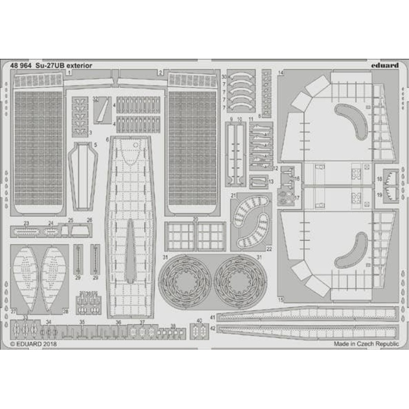 1/48 Su-27UB Exterior Photo-Etched Parts (for Hobby Boss)