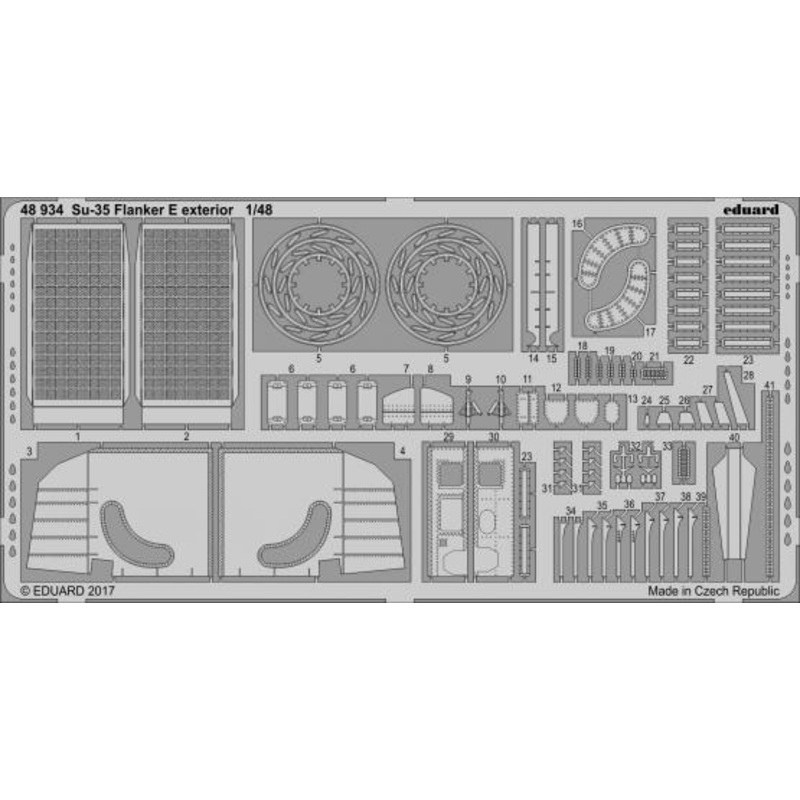 1/48 Su-35 Flanker E Exterior Photo Etched Parts (for Kitty Hawk)